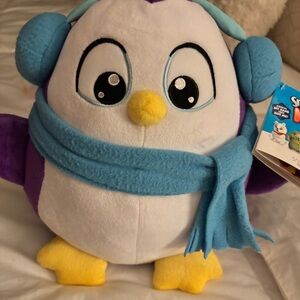 Charming Penguin Plush Toy with Blue Accessories